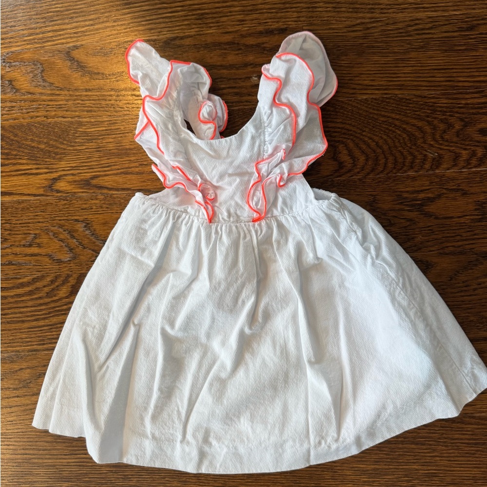 Jacadi White Sundress with Orange Trim